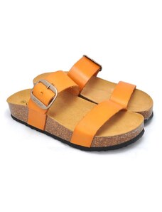 Jednoduché a krásné kombinovatelné pantofle Plakton 343004 oranžová