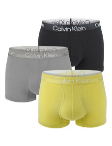 Calvin Klein - boxerky 3PACK modern structure matte yellow and gray - limitovaná edícia