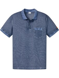 bonprix Polo tričko vo vypratom vzhľade, krátke rukávy, farba modrá