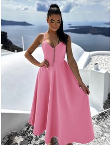 ErikaFashion Ružové elegantné dlhé šaty ZUZALI