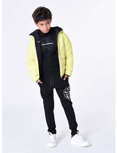 Detská obojstranná bunda Karl Lagerfeld zelená farba