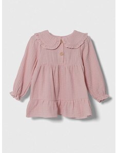 Detské bavlnené šaty Jamiks ružová farba, midi, áčkový strih