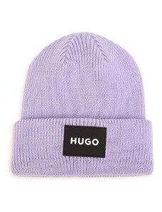 Detská čiapka HUGO fialová farba biela