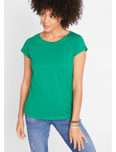 bonprix Bavlnené tričko s krátkym rukávom, farba zelená