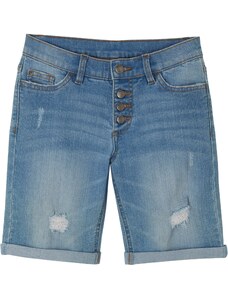 bonprix Dievčenské strečové džínsové šortky, farba modrá