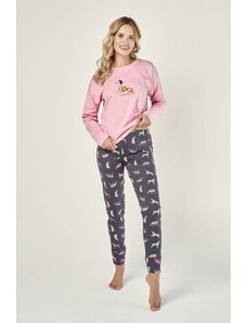 Taro Dámske bavlnené pyžamo so psíkom Ruby 2986, Farba ružová