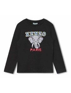 Tričko Kenzo Kids čierna farba, s potlačou