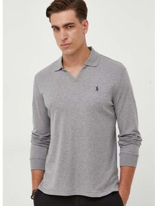 Bavlnené tričko s dlhým rukávom Polo Ralph Lauren šedá farba,melanžový,710922252