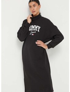Bavlnené šaty Tommy Jeans čierna farba,mini,oversize,DW0DW16462