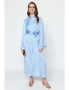 Trendyol Modest Svetlomodré saténové kimono a kaftan