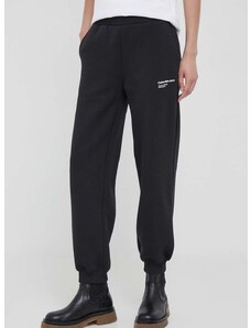 Tepláky Calvin Klein Jeans čierna farba, s potlačou