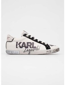 Kožené tenisky Karl Lagerfeld SKOOL biela farba, KL60111