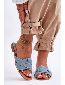 Kesi Women's material sandals light blue Aversa