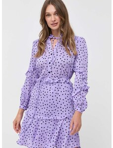Šaty Pinko fialová farba, mini, áčkový strih