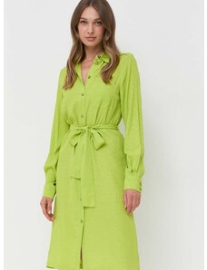 Šaty s prímesou hodvábu Pinko zelená farba, mini, rovný strih, 100126.A01P