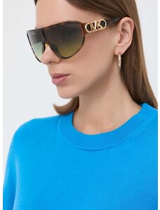 Slnečné okuliare Michael Kors EMPIRE SHIELD dámske, hnedá farba, 0MK2194