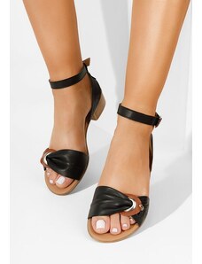 Zapatos Čierne dámske kožené sandále Vestina