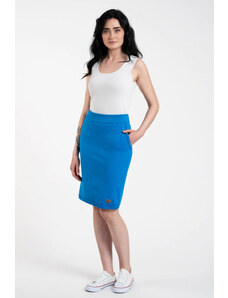Italian Fashion Dámska tepláková midi sukňa Kalta nebesky modrá, Farba nebesky modrá