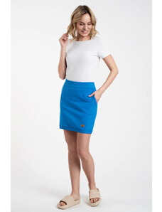 Italian Fashion Dámska tepláková mini sukňa Kalta nebesky modrá, Farba nebesky modrá