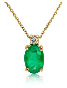 Goldie Diamantový náhrdelník s prírodným smaragdom LNL465.SP