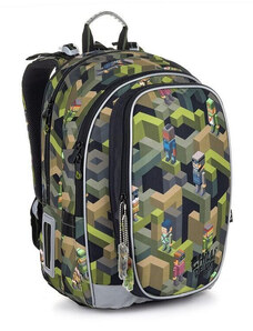 TOPGAL - školské tašky, batohy a sety TOPGAL - MIRA20046-školský batoh - striedaj bloky za knihy - zelený minecraft do školy s nami