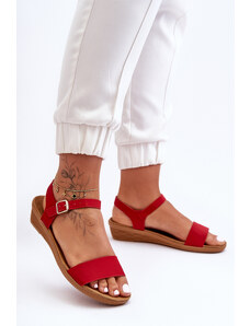 Basic Klasické jednoduché červené sandále s prackou