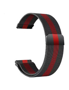Madvell Kovový Milanese remienok čierna s červeným pruhom 22mm
