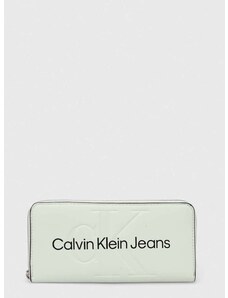 Peňaženka Calvin Klein Jeans dámsky, zelená farba, K60K607634