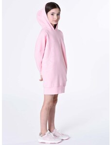Dievčenské šaty Karl Lagerfeld ružová farba, mini, rovný strih