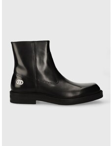 Kožená obuv Karl Lagerfeld KRAFTMAN pánske, čierna farba, KL11440