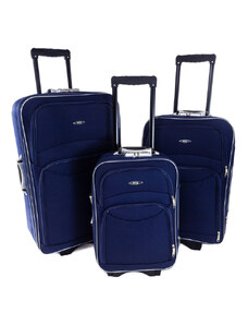 Rogal Set 3 tmavomodrých cestovných kufrov "Standard" - veľ. M, L, XL
