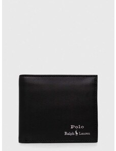 Kožená peňaženka Polo Ralph Lauren pánsky, čierna farba, 405803865