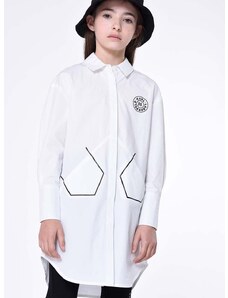 Detská bavlnená košeľa Karl Lagerfeld biela farba
