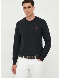 Bavlnený sveter Polo Ralph Lauren čierna farba,tenký,710918163