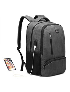 Sivý vodeodolný batoh s USB portom Deidre