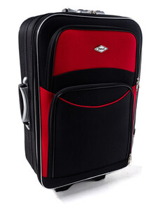 Rogal Červeno-čierny látkový cestovný kufor "Standard" - veľ. M, L, XL