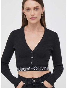 Kardigán Calvin Klein Jeans dámsky, čierna farba, tenký