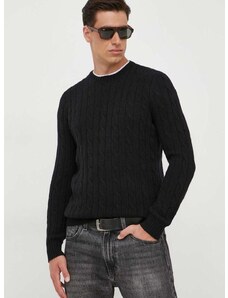 Kašmírový sveter Polo Ralph Lauren pánsky, čierna farba