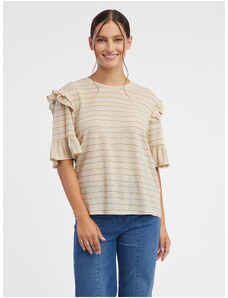 Orsay Beige Women's Striped T-Shirt - Women
