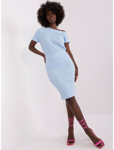 Fashionhunters Light blue base skirt with high waist