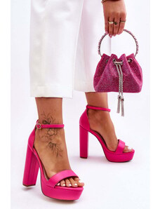 Kesi Leather High Heel Sandals And Platform Pink Sky Dream