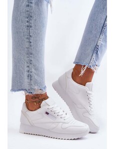 Kesi Sport shoes leather lace-up platform White Merida