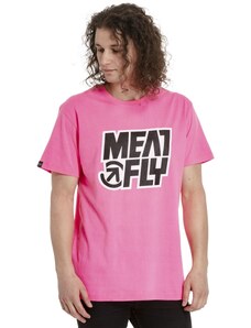 Pánske tričko Meatfly Repash neónovo ružová