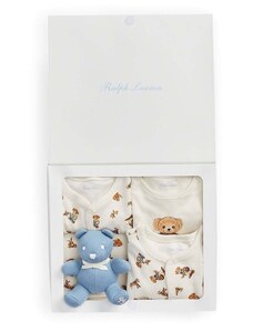 Detská bavlnená súprava Polo Ralph Lauren béžová farba