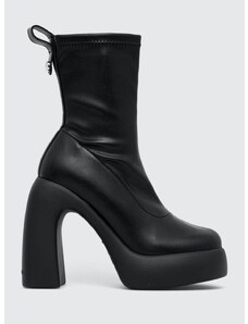 Členkové topánky Karl Lagerfeld ASTRAGON HI dámske, čierna farba, na podpätku, KL33750