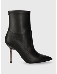 Členkové topánky Guess CIDNI dámske, čierna farba, na vysokom podpätku, FL7CDN ELE10