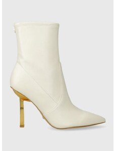 Členkové topánky Guess CIDNI dámske, biela farba, na vysokom podpätku, FL7CDN ELE10