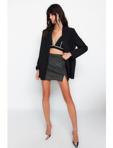 Trendyol Black Fitted Knitted Mini Skirt