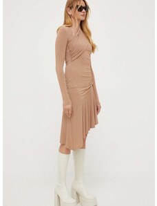 Šaty Pinko béžová farba, mini, priliehavá