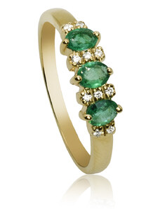 Goldiediamonds Diamantový prsteň s prírodnými smaragdmi LRG796.SP
